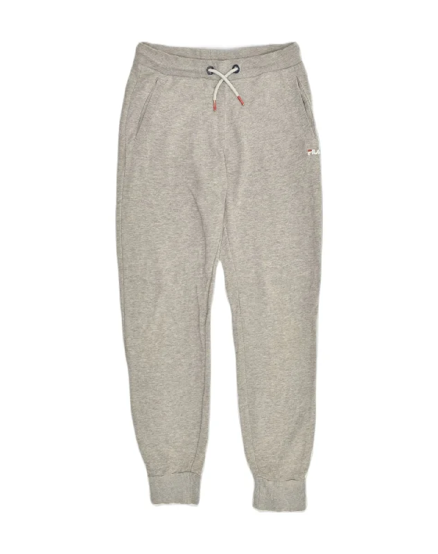 FILA Womens Tracksuit Trousers Joggers UK 10 Small Grey Cotton