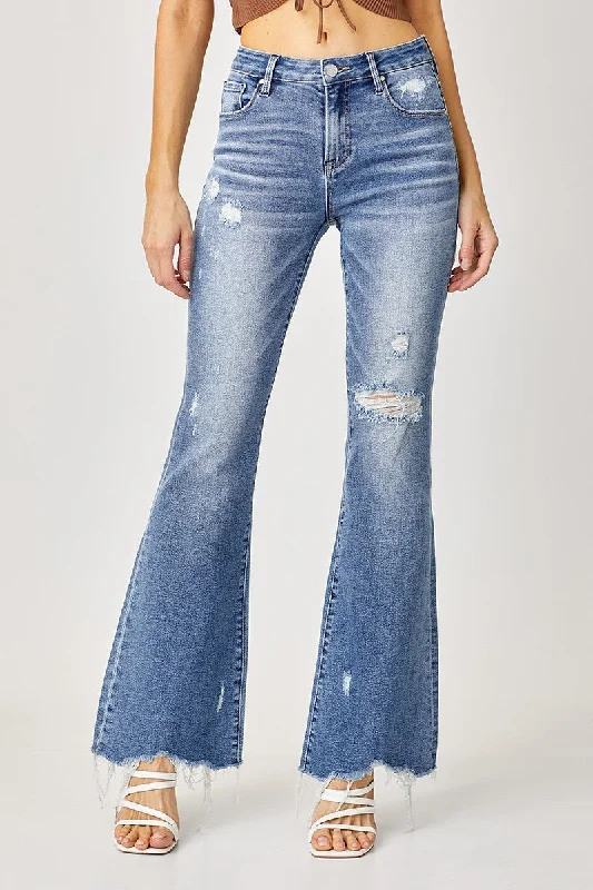 Medium Wash Flare Leg Jeans