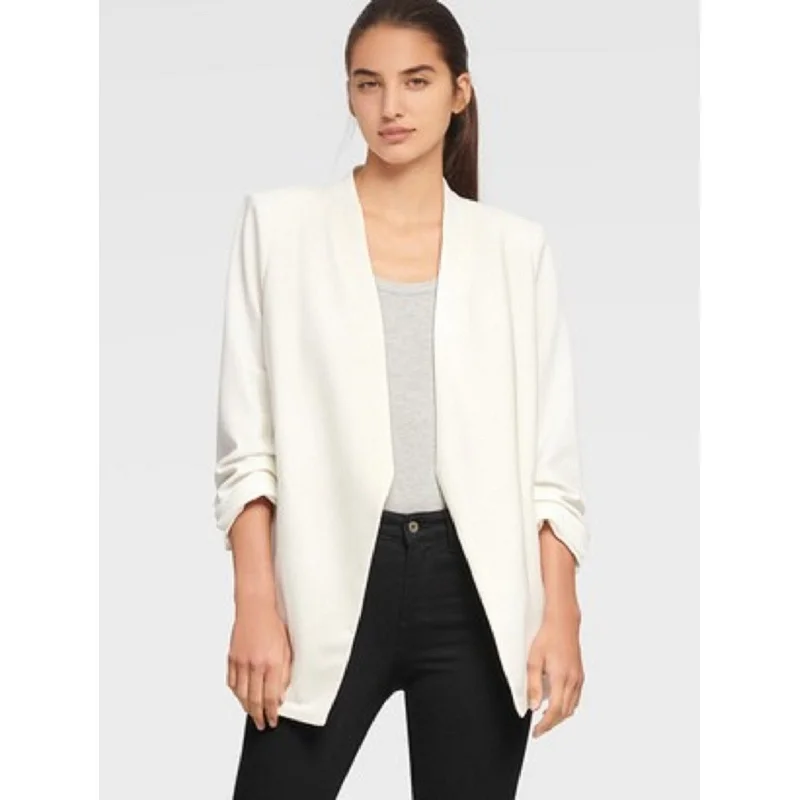 DKNY Women's Foundation Open-Front Jacket White Size Medium