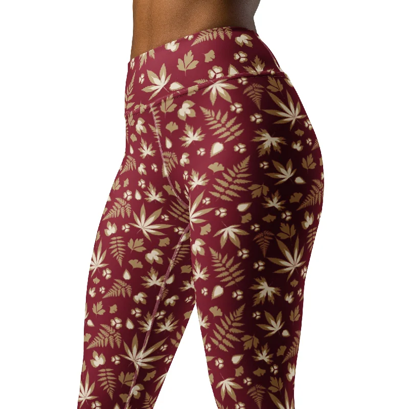 Burgundy Yoga Leggings