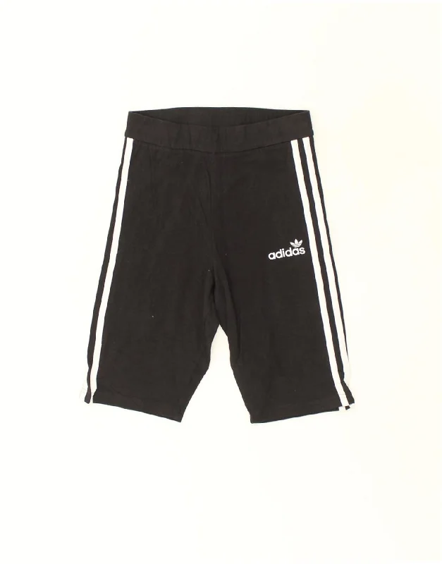 ADIDAS Womens Sport Shorts UK 8 Small Black Cotton