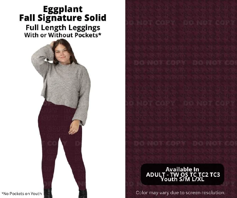 Eggplant Full Length Leggings w/ Pockets