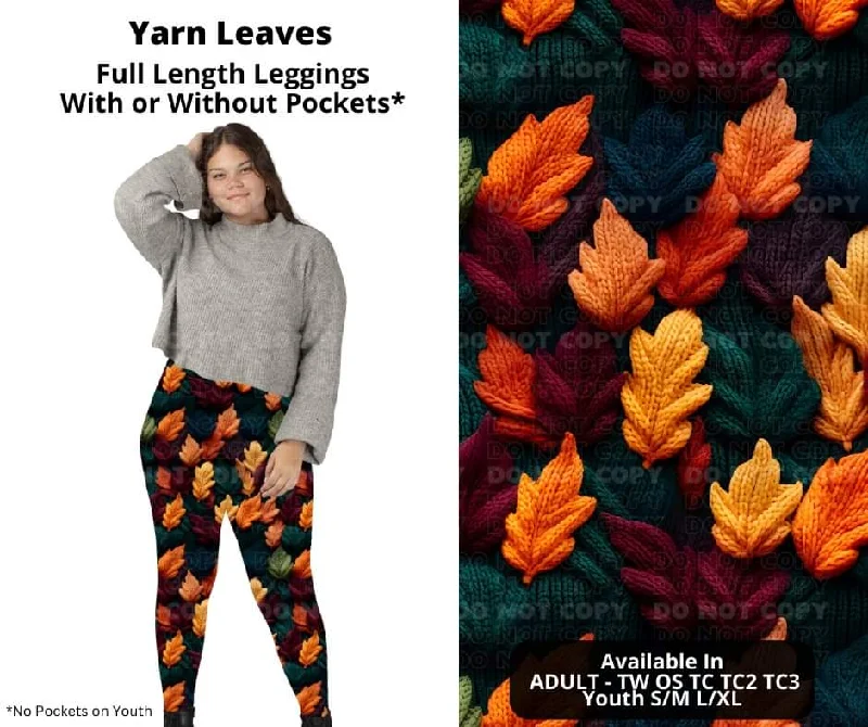 Yarn Leaves Full Length Leggings w/ Pockets