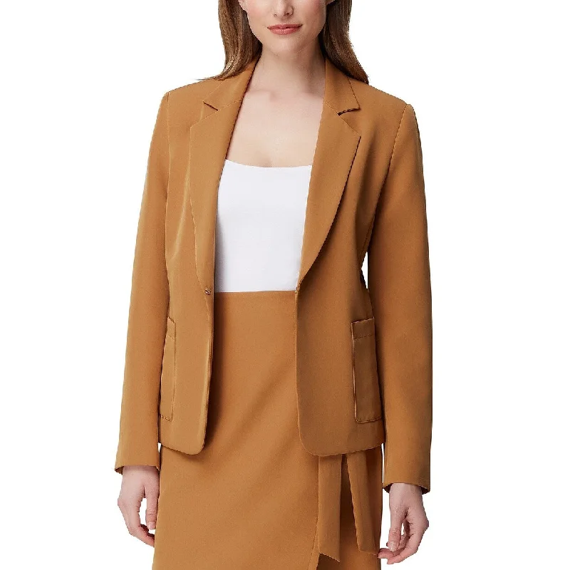 Tahari Asl Women's Kiss-Front Notched-Lapel Blazer Brown Size 6