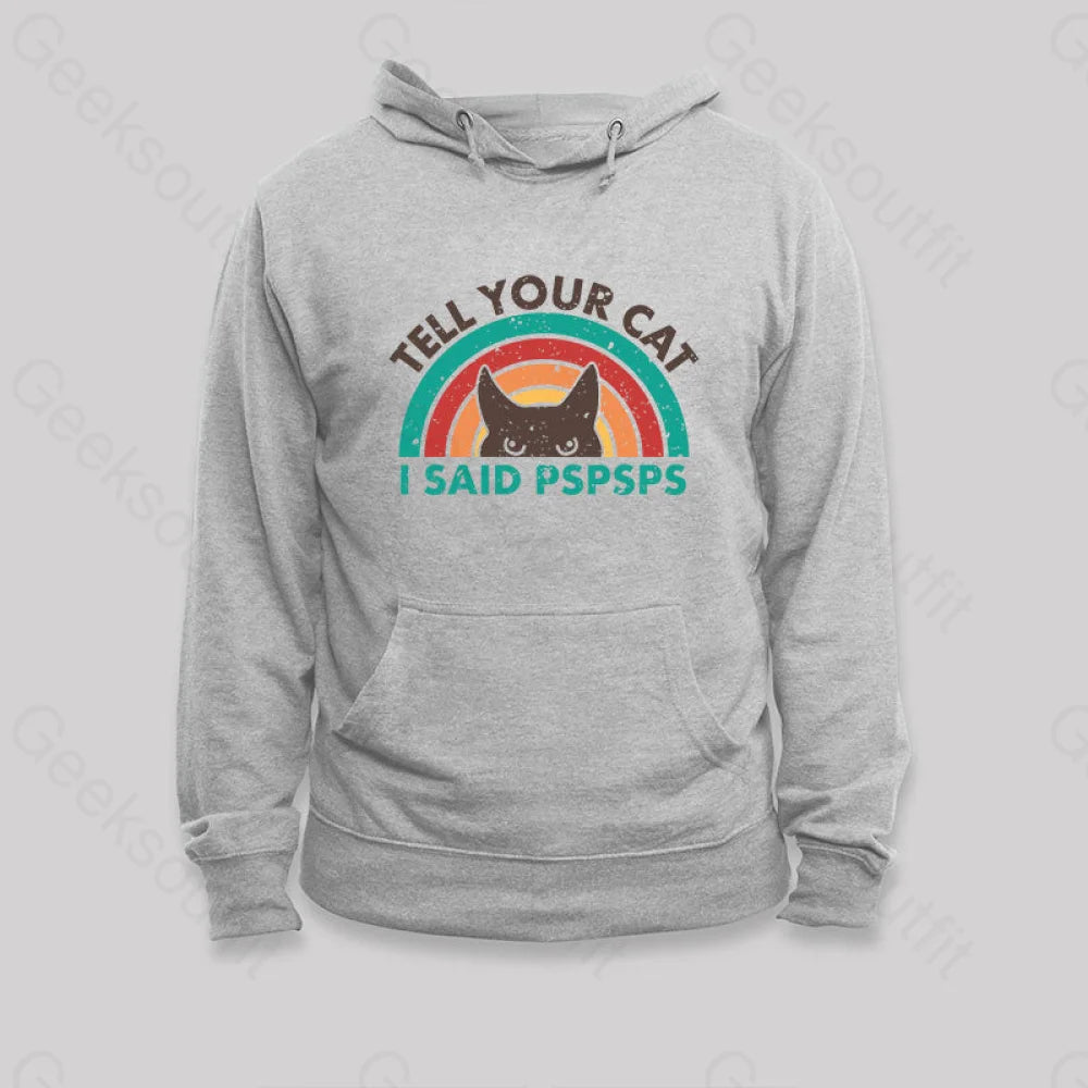 Tell Your Cat Top Retro Cat Rainbow Hoodie