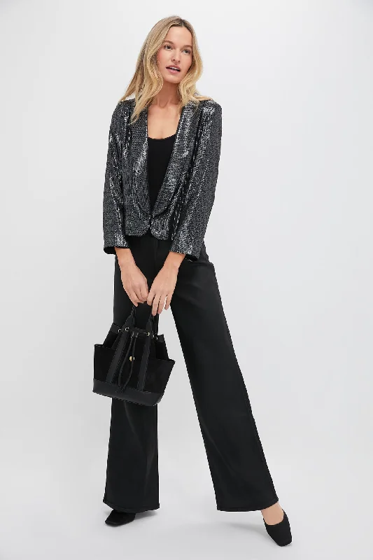 Gunmetal Sequin Cropped Zana Jacket