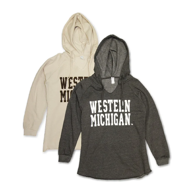 Ladies' Western Michigan Classic Raw Hem Hoodie