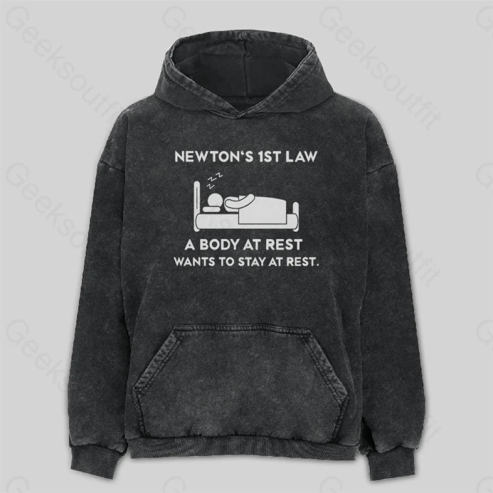 Newton's First Law Washed Hoodie