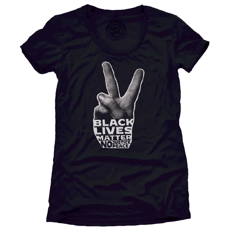 Women's Black Lives Matter Peace Hand T-shirt | Supports Racial Equality