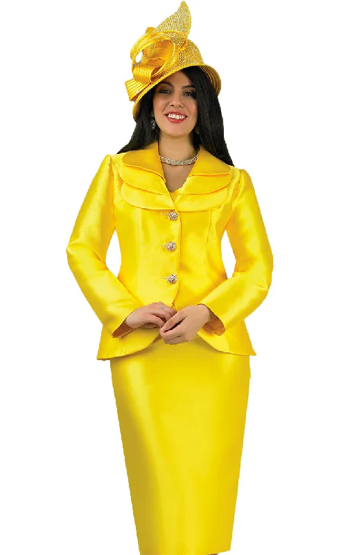 Lily And Taylor Suit 4925-Yellow