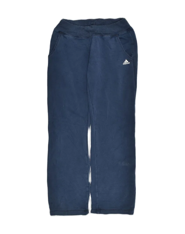 ADIDAS Womens Tracksuit Trousers UK 6 XS Navy Blue Cotton