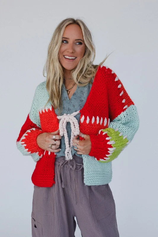 Storybook Knit Cardigan - Red