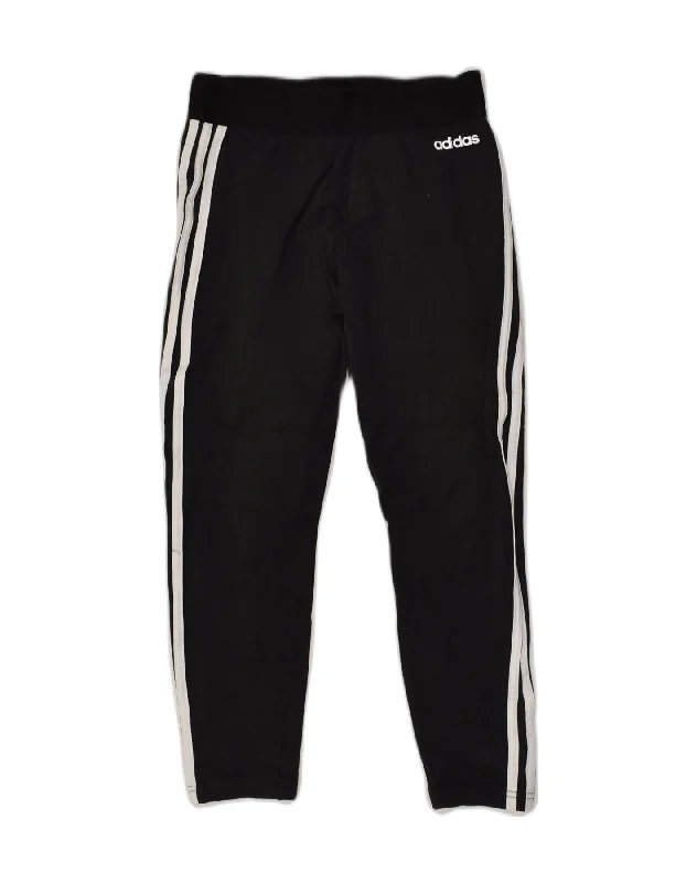 ADIDAS Womens Tracksuit Trousers Size 12-14 Medium Black Cotton