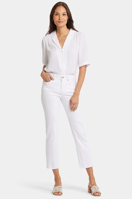 Marilyn Straight Ankle Jeans In Petite - Optic White