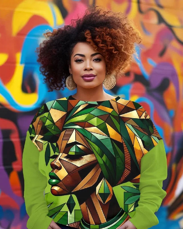 Black Cultural Art Long-sleeved Sweatshirt