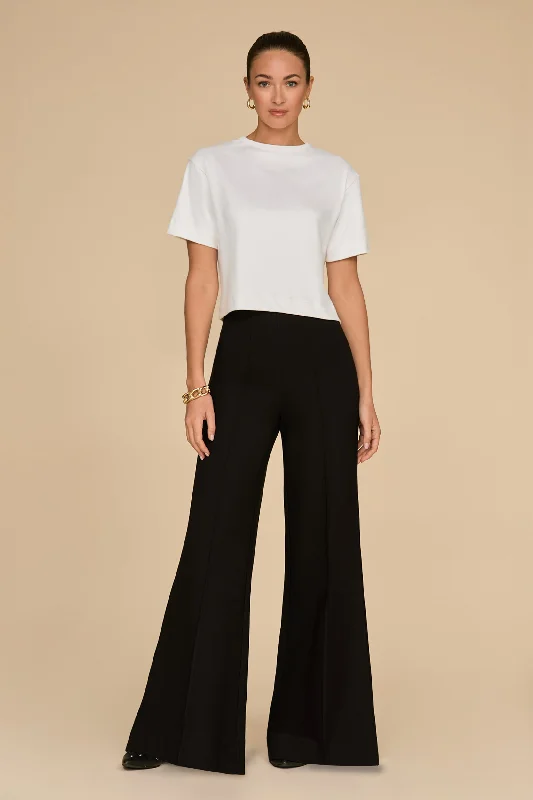 Ava Ponte Wide Leg Pant - Black