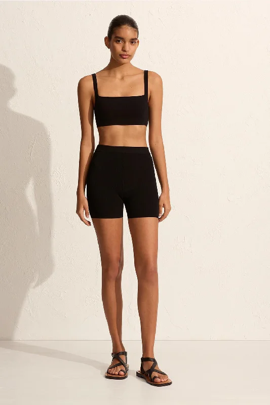 Cropped Knit Bike Short