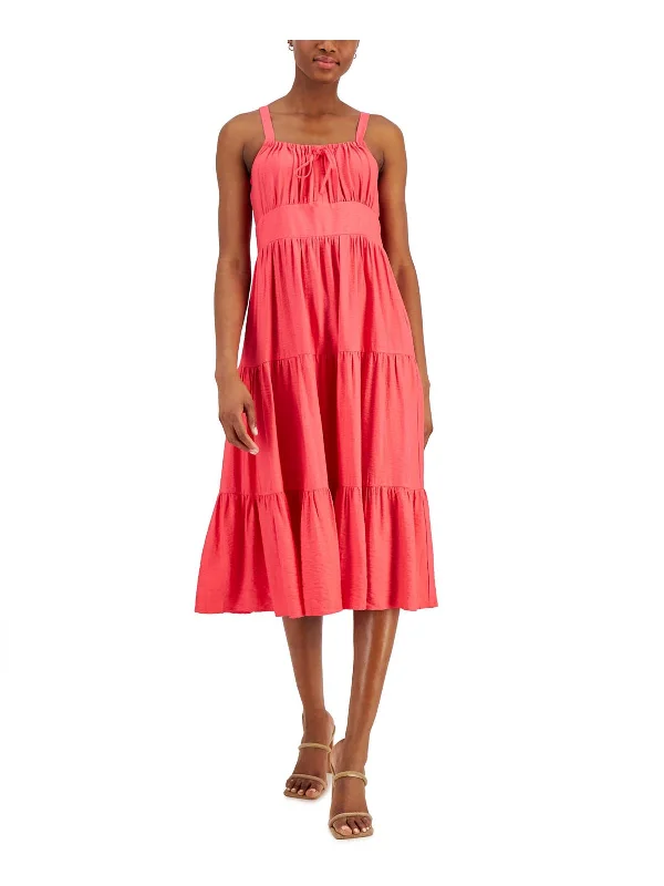 Womens Knee Length Smocked Sundress